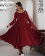 Festive Anarkali Suit With Butterfly Net Dupatta