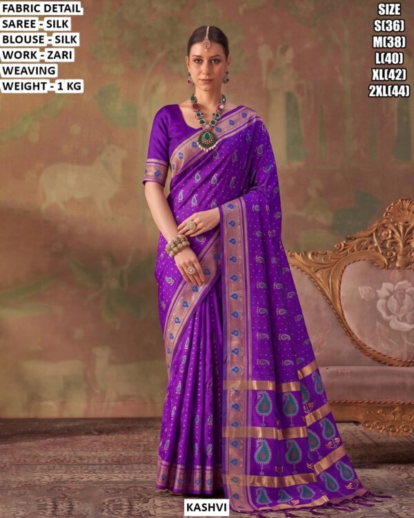 Traditional Zari Woven Wedding Wear Saree