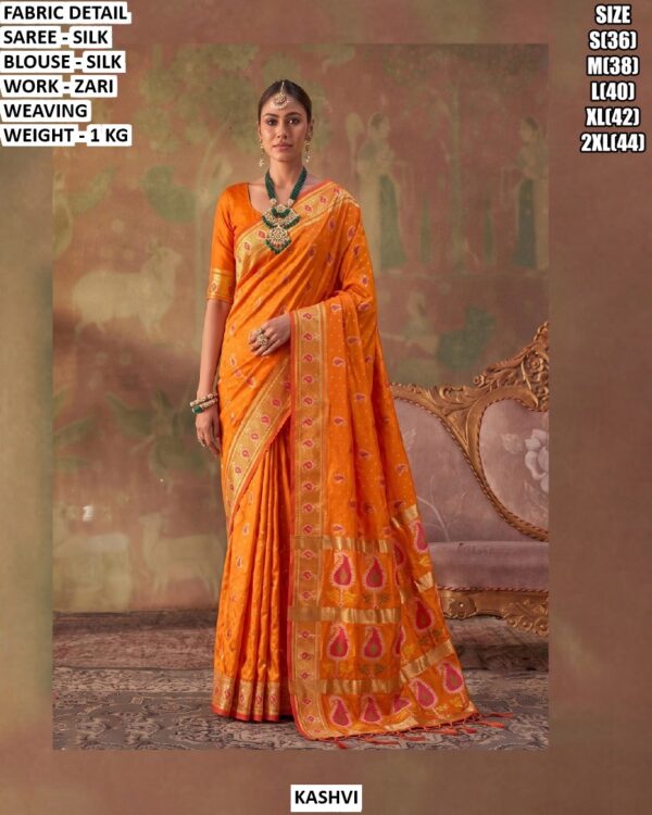Traditional Zari Woven Wedding Wear Saree