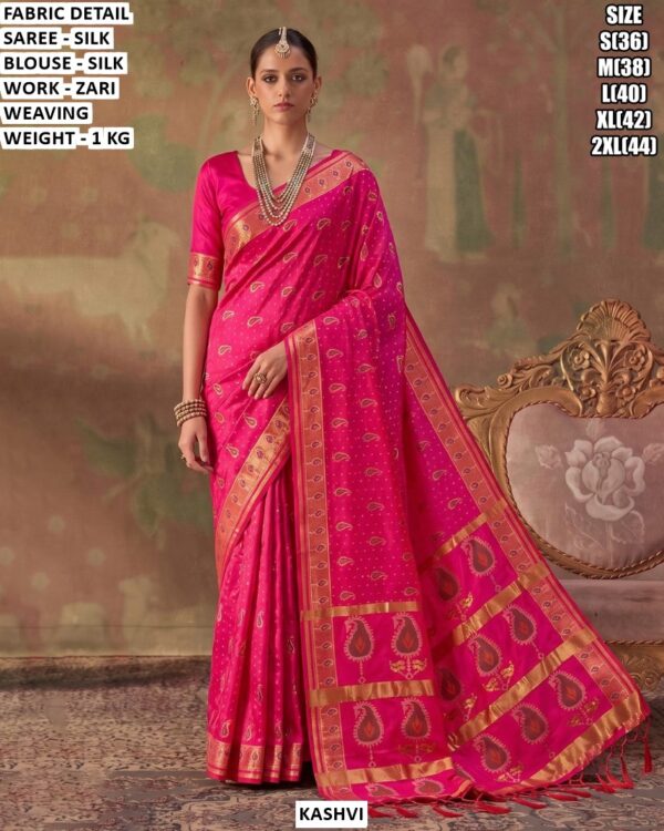 Traditional Zari Woven Wedding Wear Saree