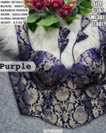 Elegant Gold Zari Corset Blouse For Wedding Wear