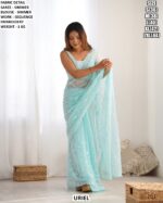 Designer Shimmer Saree With Sequence Embroidery
