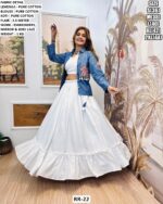 Designer Mirror Work Jacket Lehenga Choli