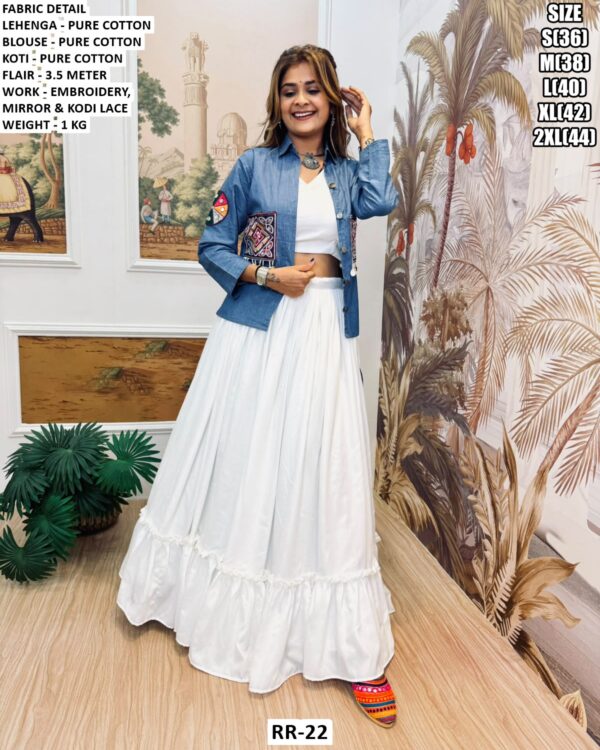 Designer Mirror Work Jacket Lehenga Choli