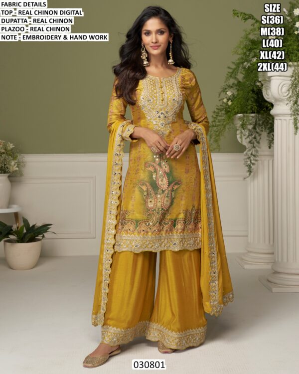 Premium Real Chinon Digital Print Palazzo Suit