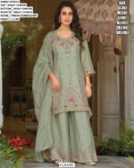 Festive Wear Embroidered Chinon Suit Set