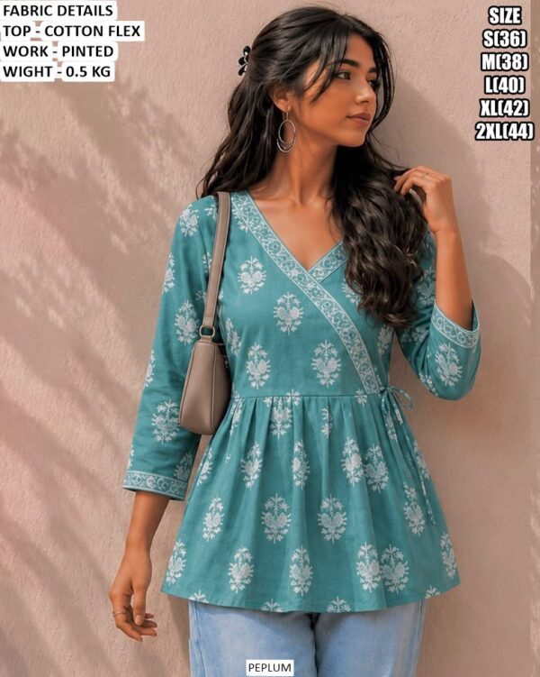 Casual Wear Printed Peplum Top For Women