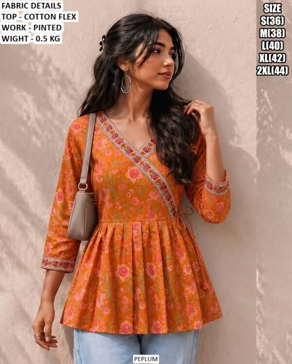 Casual Wear Printed Peplum Top For Women