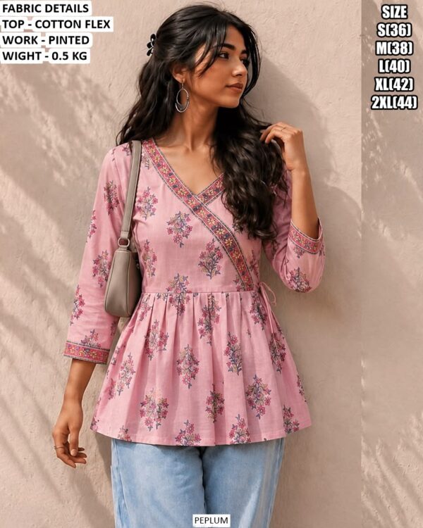 Casual Wear Printed Peplum Top For Women