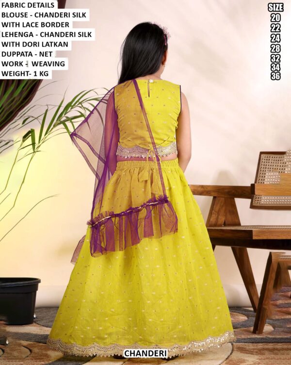 Designer Weaving Work Lehenga Set For Girls