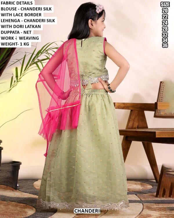 Designer Weaving Work Lehenga Set For Girls