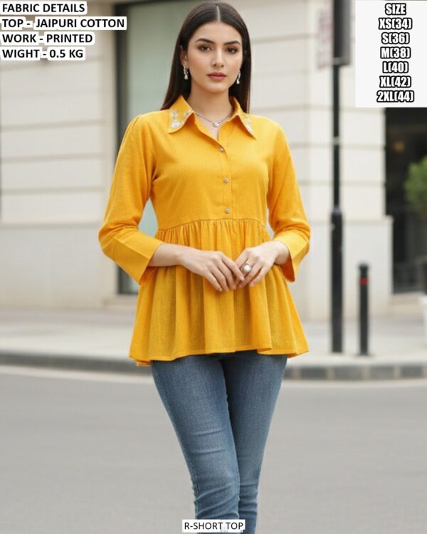 Stylish Floral Print Peplum Top For Women