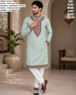 Designer Floral Embroidery Kurta For Men