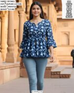 Stylish Floral Print Peplum Top For Women