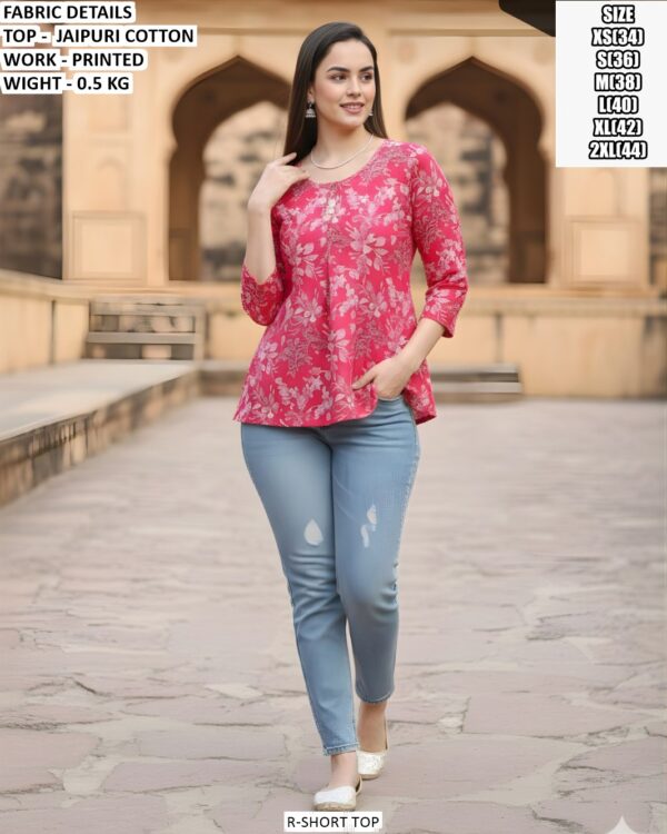 Stylish Floral Print Peplum Top For Women
