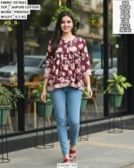Stylish Floral Print Peplum Top For Women