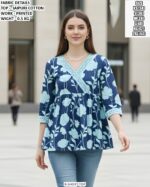 Stylish Floral Print Peplum Top For Women