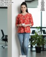 Stylish Floral Print Peplum Top For Women