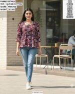 Stylish Floral Print Peplum Top For Women