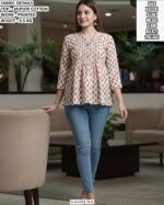 Stylish Floral Print Peplum Top For Women