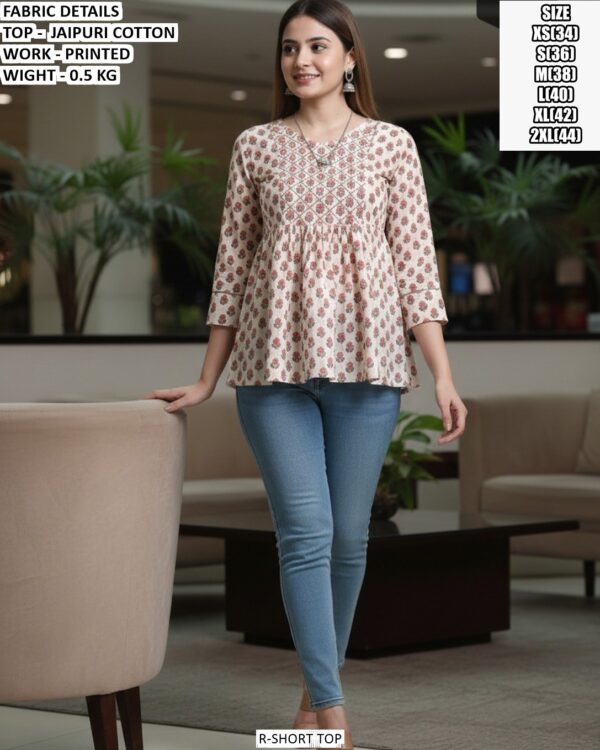 Stylish Floral Print Peplum Top For Women