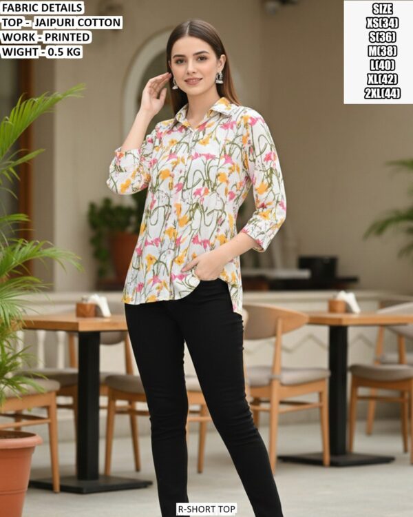 Stylish Floral Print Peplum Top For Women