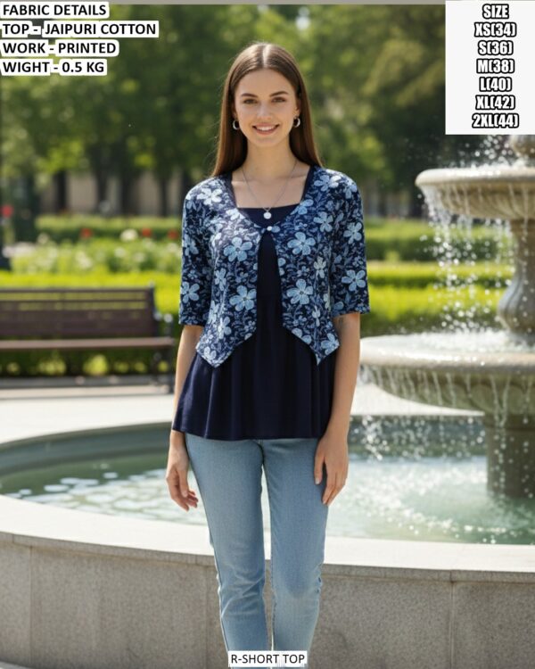 Stylish Floral Print Peplum Top For Women