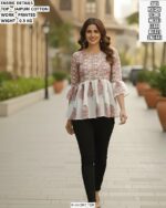 Stylish Floral Print Peplum Top For Women