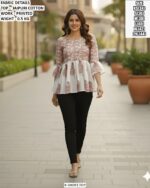 Stylish Floral Print Peplum Top For Women
