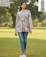 Stylish Floral Print Peplum Top For Women