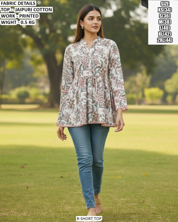 Stylish Floral Print Peplum Top For Women
