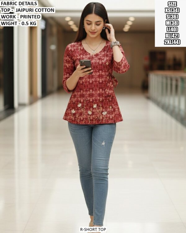 Stylish Floral Print Peplum Top For Women