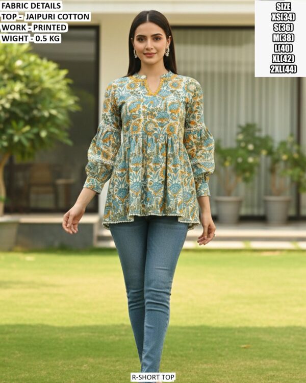 Stylish Floral Print Peplum Top For Women