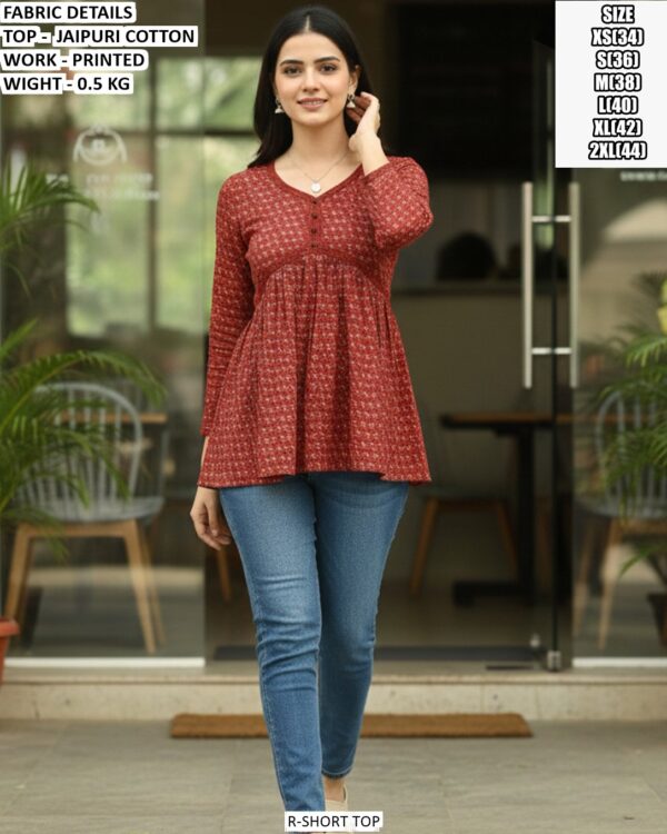 Stylish Floral Print Peplum Top For Women