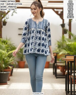 Stylish Floral Print Peplum Top For Women