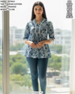 Stylish Floral Print Peplum Top For Women