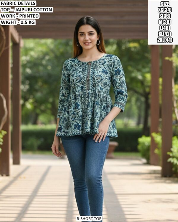 Stylish Floral Print Peplum Top For Women