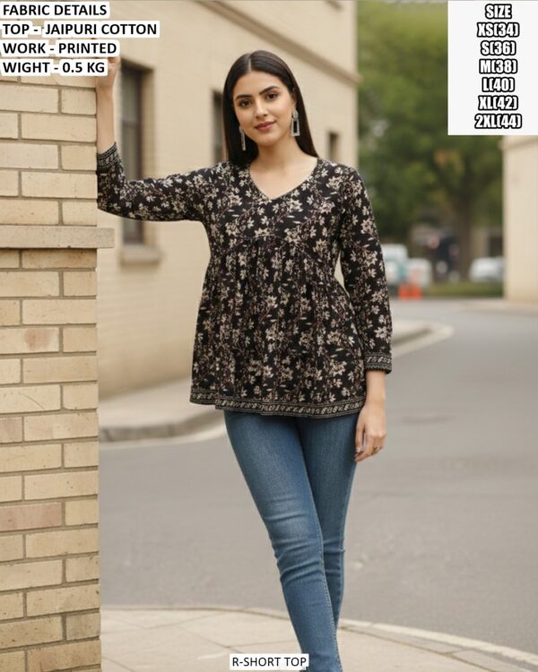 Stylish Floral Print Peplum Top For Women