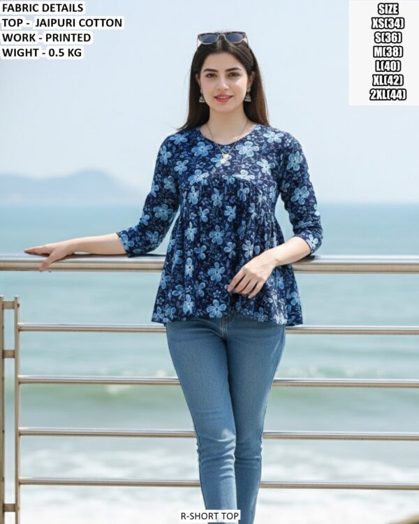 Stylish Floral Print Peplum Top For Women