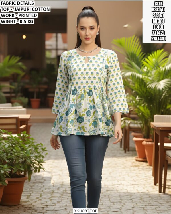 Stylish Floral Print Peplum Top For Women