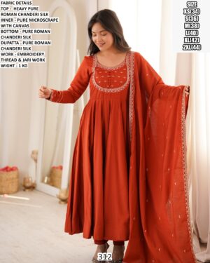Designer Thread And Zari Work Anarkali Set