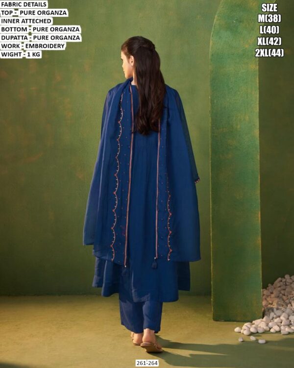 Wedding Wear Organza Kurta With Dupatta