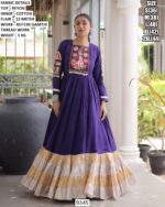 Garba Wear Folk Art Embroidered Long Gown