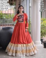 Garba Wear Folk Art Embroidered Long Gown