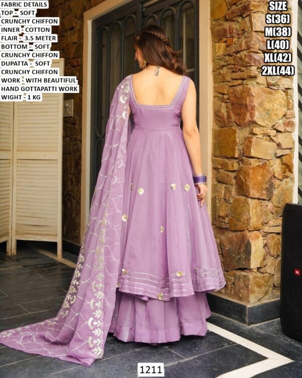 Wedding Wear Flared Chiffon Anarkali Suit