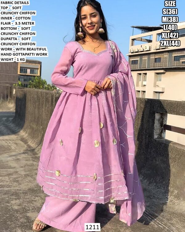 Wedding Wear Flared Chiffon Anarkali Suit