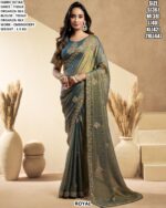 Elegant Embroidery Border Organza Saree