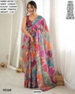 Party Wear Statement Print Saree With Blouse