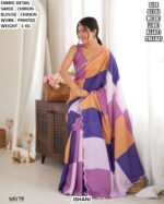 Party Wear Statement Print Saree With Blouse