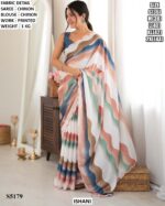Party Wear Statement Print Saree With Blouse